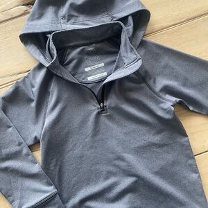 Swannies Golf Gray Hooded Quarter Zip Pullover size Small Youth 8/9